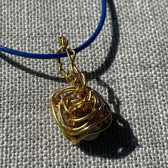 🌊 CHALCEDONY WIREWRAPPED BOHO PENDANT NECKLACE 🌊 - Picture 6 of 6